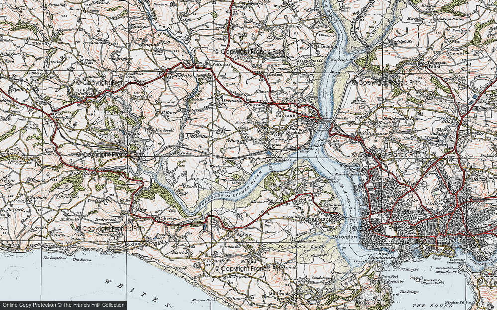 Old Map of Trehan, 1919 in 1919