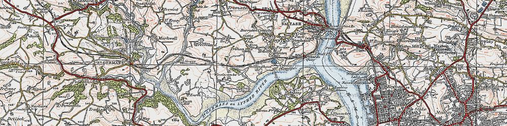 Old map of Ince Castle in 1919