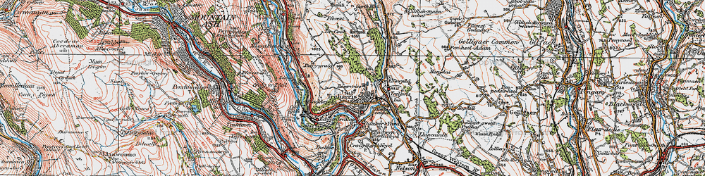 Old map of Treharris in 1919