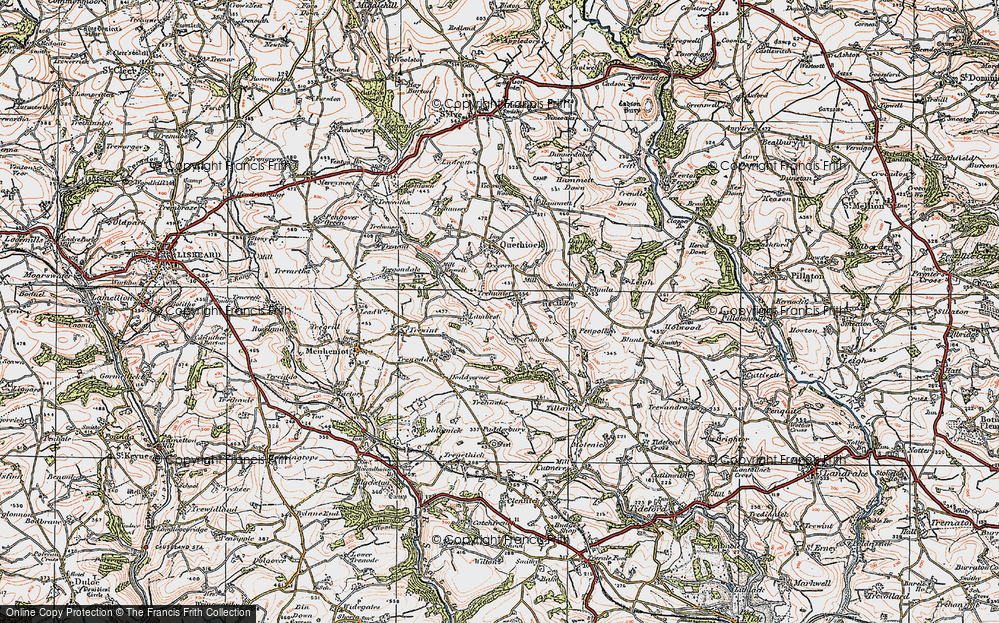 Old Map of Trehunist, 1919 in 1919