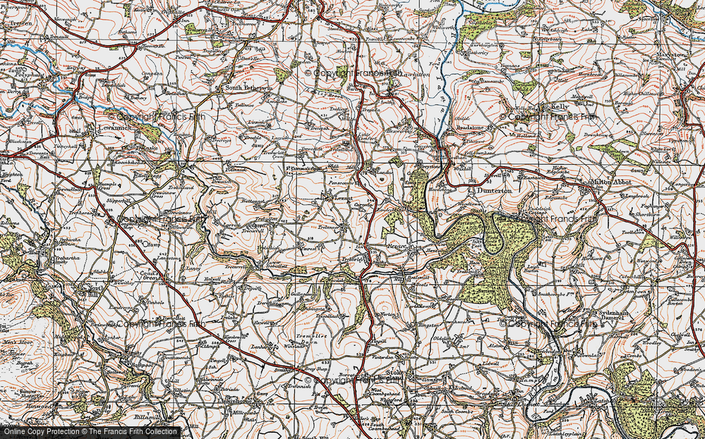 Old Map of Trekenner, 1919 in 1919