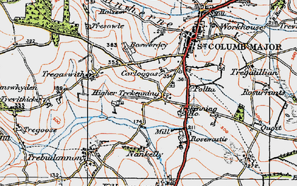 Old map of Bosworgey in 1919