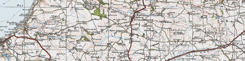 Old map of Bosworgey in 1919