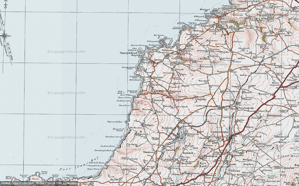Old Map of Treknow, 1919 in 1919