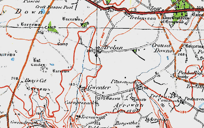 Old map of Trelan in 1919