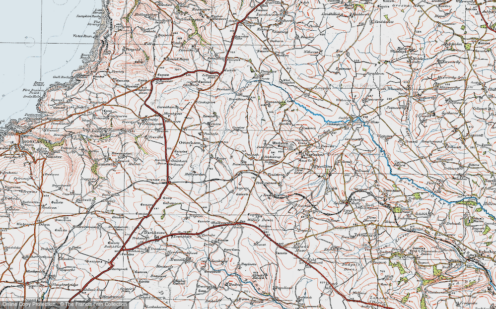 Old Map of Historic Map covering Youlstone in 1919