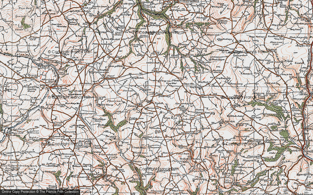 Old Map of Trelech, 1922 in 1922