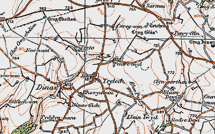 Old map of Trelech in 1922