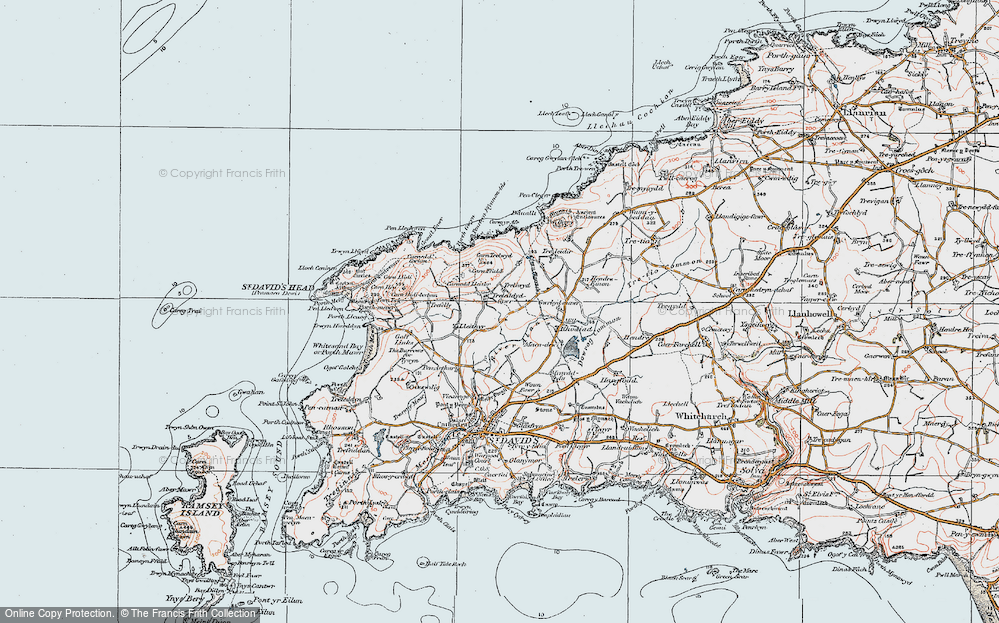 Old Map of Historic Map covering Trelewyd in 1922