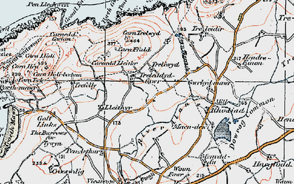 Old map of Trelewyd in 1922