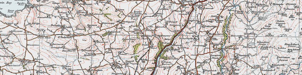 Old map of Trelill in 1919