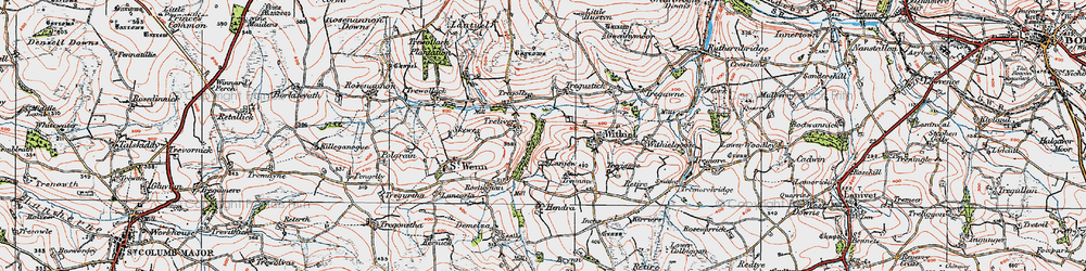 Old map of Treliver in 1919