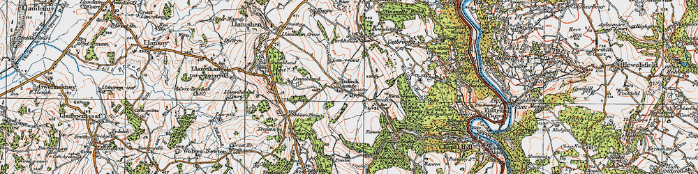 Old map of Trelleck Grange in 1919