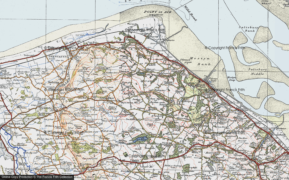 Old Map of Trelogan, 1924 in 1924