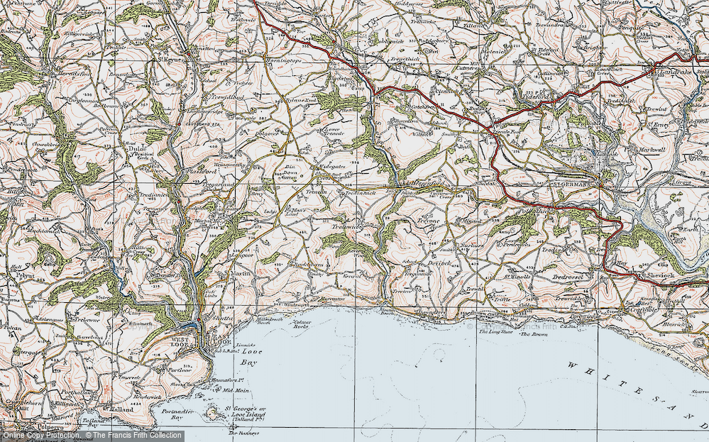 Old Map of Trelowia, 1919 in 1919