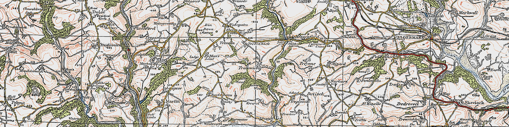 Old map of Trelowia in 1919