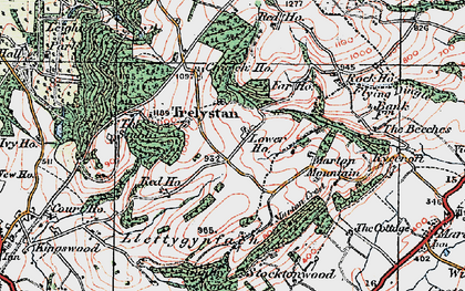 Old map of Trelystan in 1921