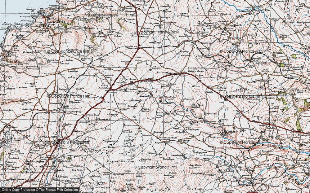 Old Map of Historic Map covering Trevivian in 1919