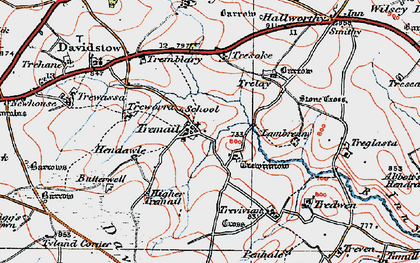 Old map of Trevivian in 1919