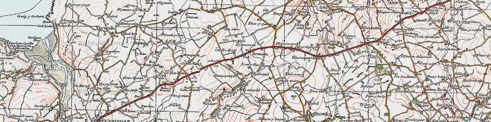 Old map of Tremain in 1923
