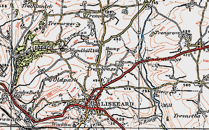 Old map of Trembraze in 1919