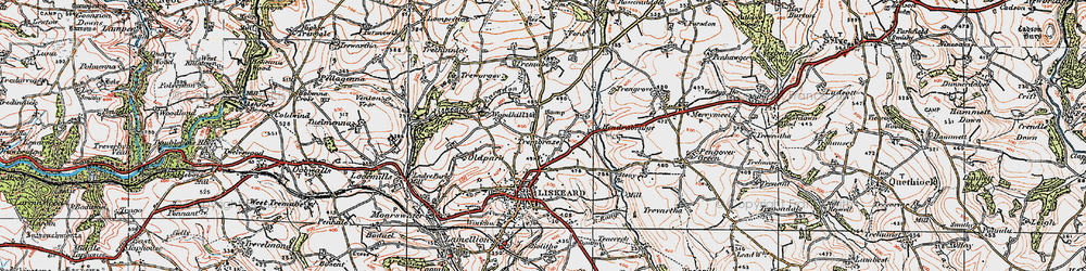 Old map of Trembraze in 1919