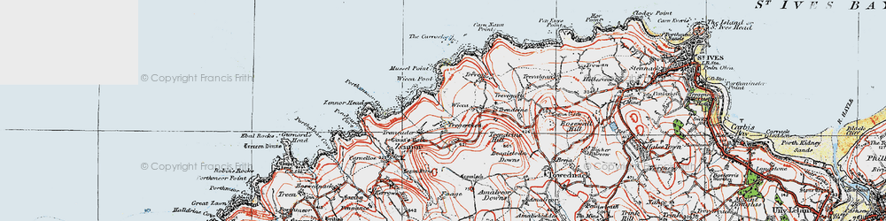 Old map of Tremedda in 1919