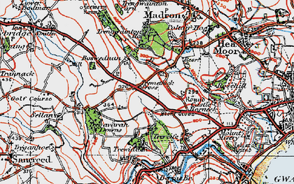 Old map of Tremethick Cross in 1919