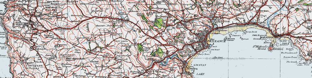 Old map of Tremethick Cross in 1919