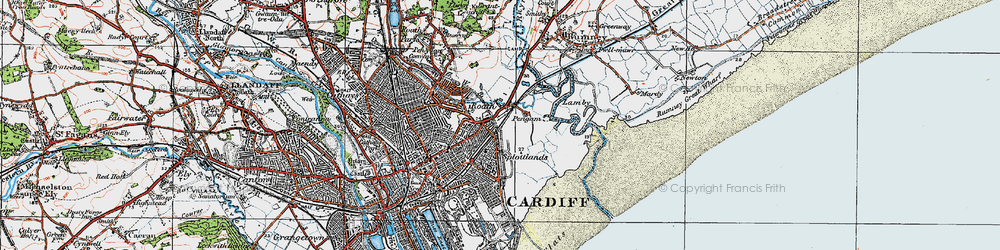 Old map of Tremorfa in 1919