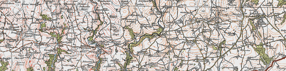 Old map of Wortha in 1919