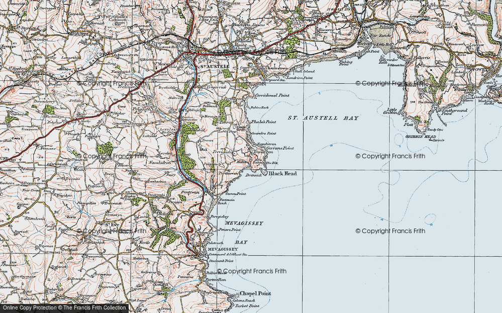Old Map of Trenarren, 1919 in 1919
