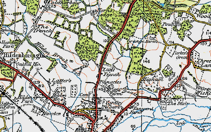 Old map of Trench Wood in 1920