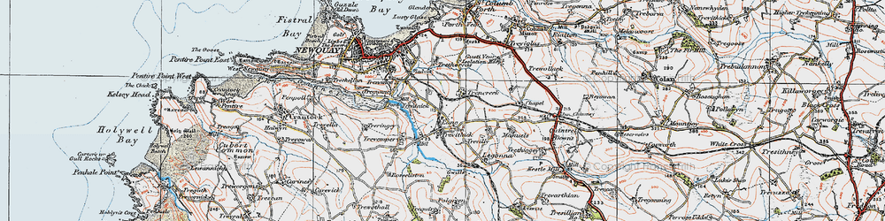 Old map of Trencreek in 1919