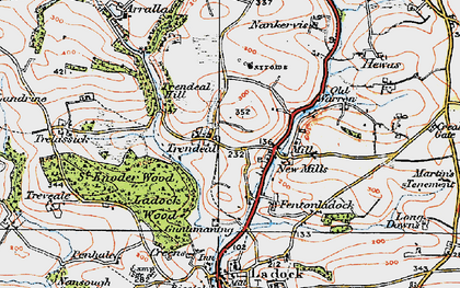Old map of Trendeal in 1919