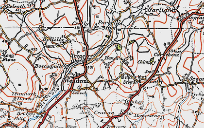 Old map of Trenear in 1919