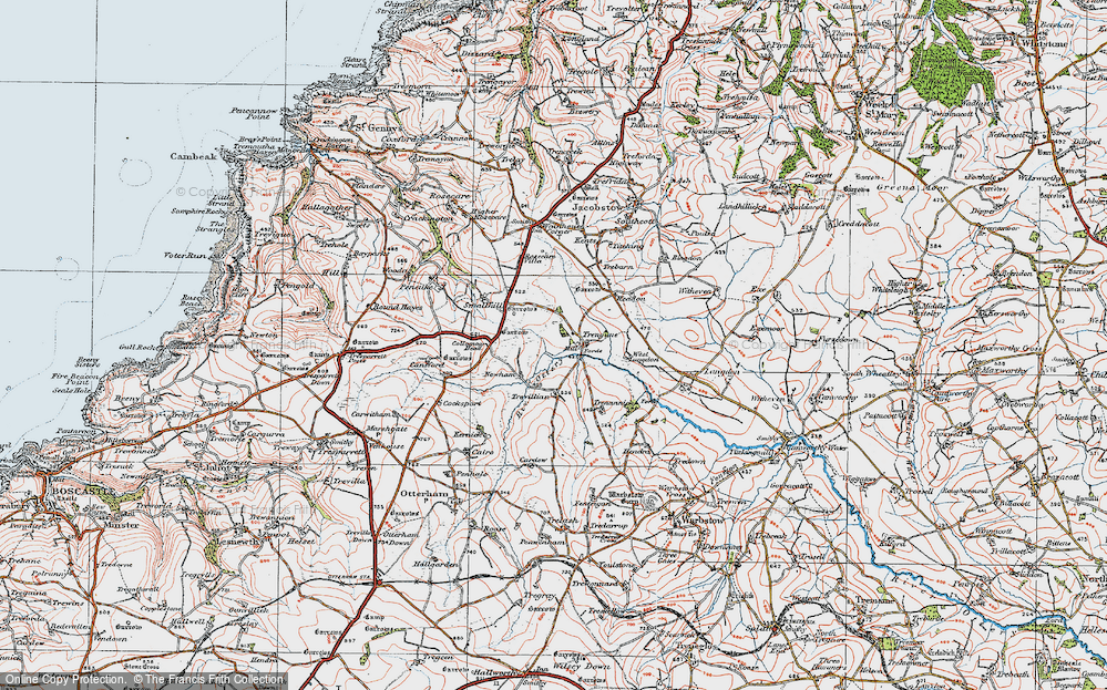Old Map of Historic Map covering West Langdon in 1919