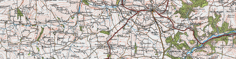 Old map of Treningle in 1919