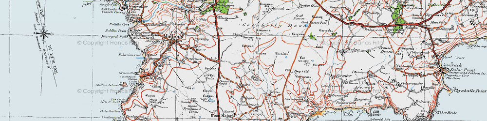 Old map of Trenoon in 1919