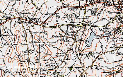 Old map of Trenoweth in 1919