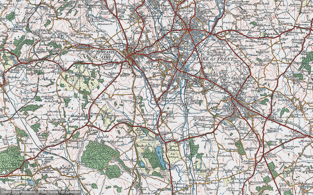 Old Map of Trent Vale, 1921 in 1921