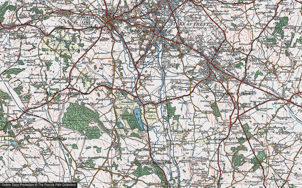 Old Map of Trentham, 1921 in 1921