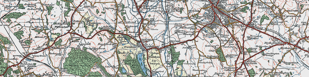 Old map of Trentham in 1921