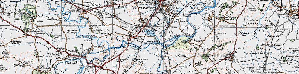 Old map of Trentlock in 1921