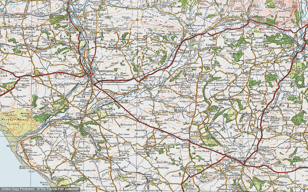 Old Map of Treoes, 1922 in 1922