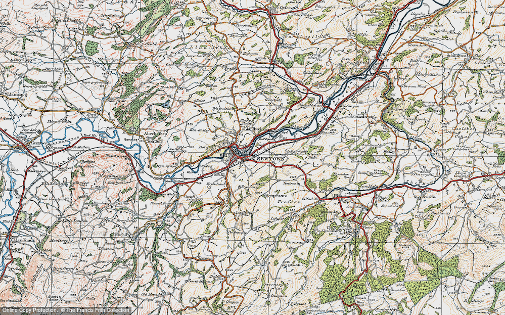 Old Map of Historic Map covering Bronyvastre in 1920