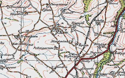 Old map of Trequite in 1919