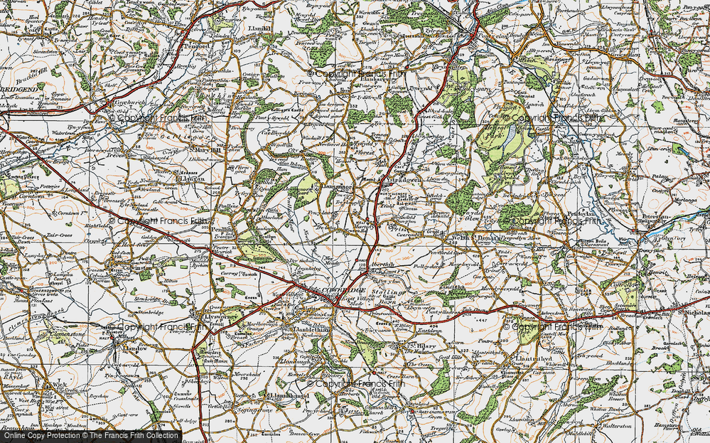 Old Map of Trerhyngyll, 1922 in 1922