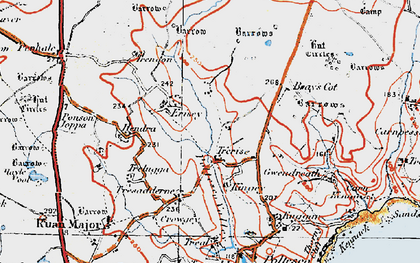 Old map of Trerise in 1919