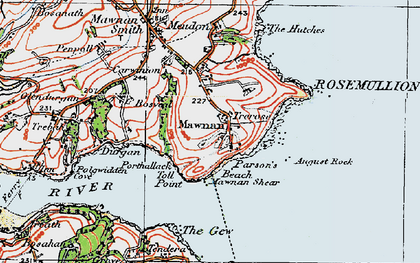 Old map of Trerose in 1919